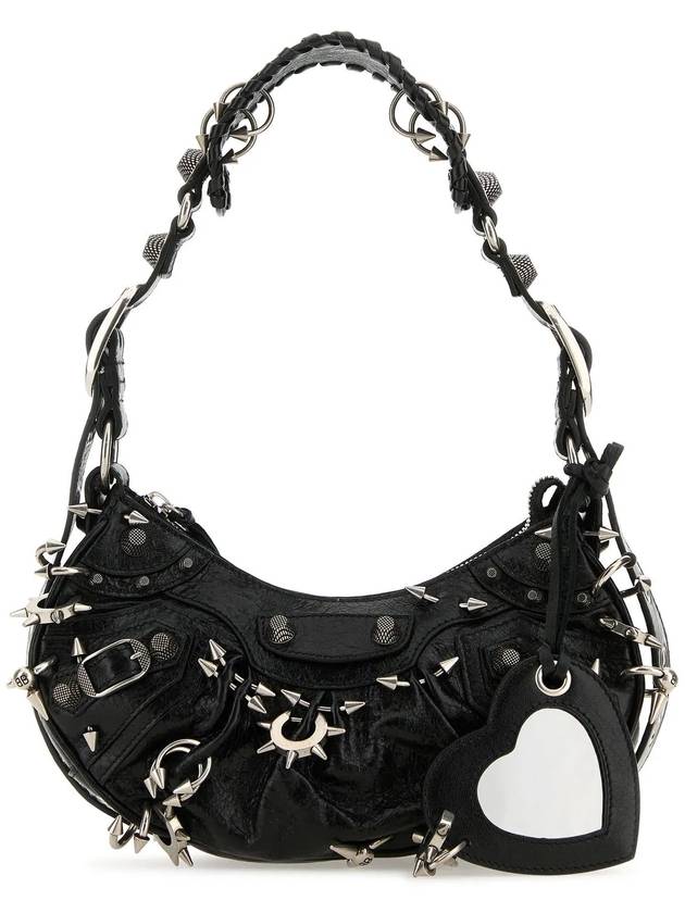 Luxury Balenciaga Le Cargol XS Metal Detail Shoulder Bag Black