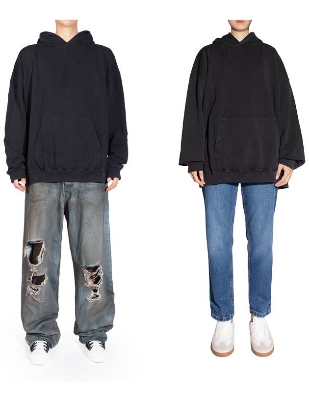 Luxury Balenciaga Back Logo Hooded Top Black