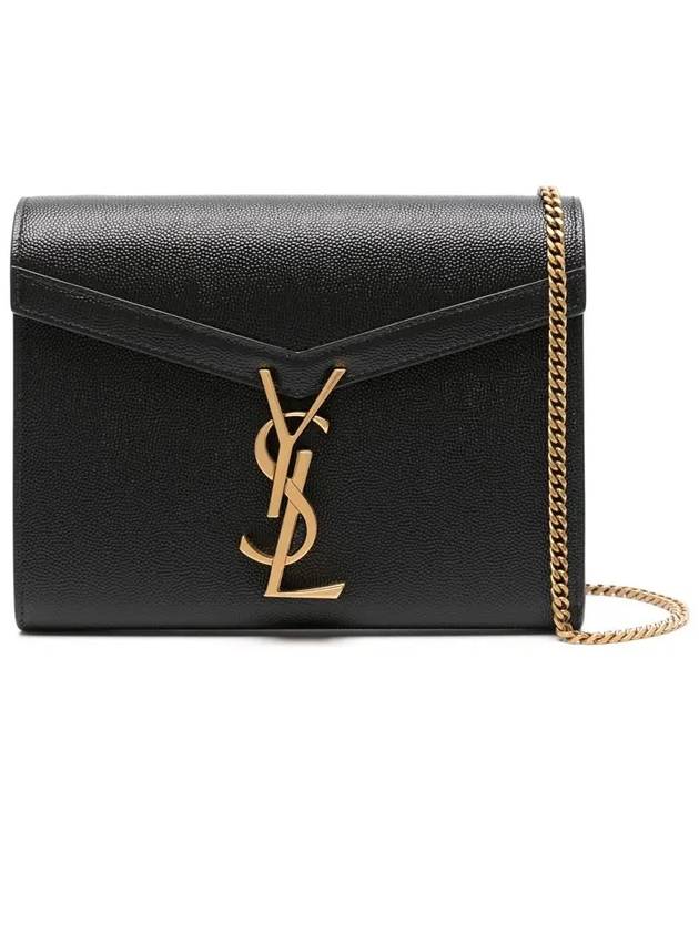 Luxury Saint Laurent Cassandra Monogram Chain Shoulder Bag Black