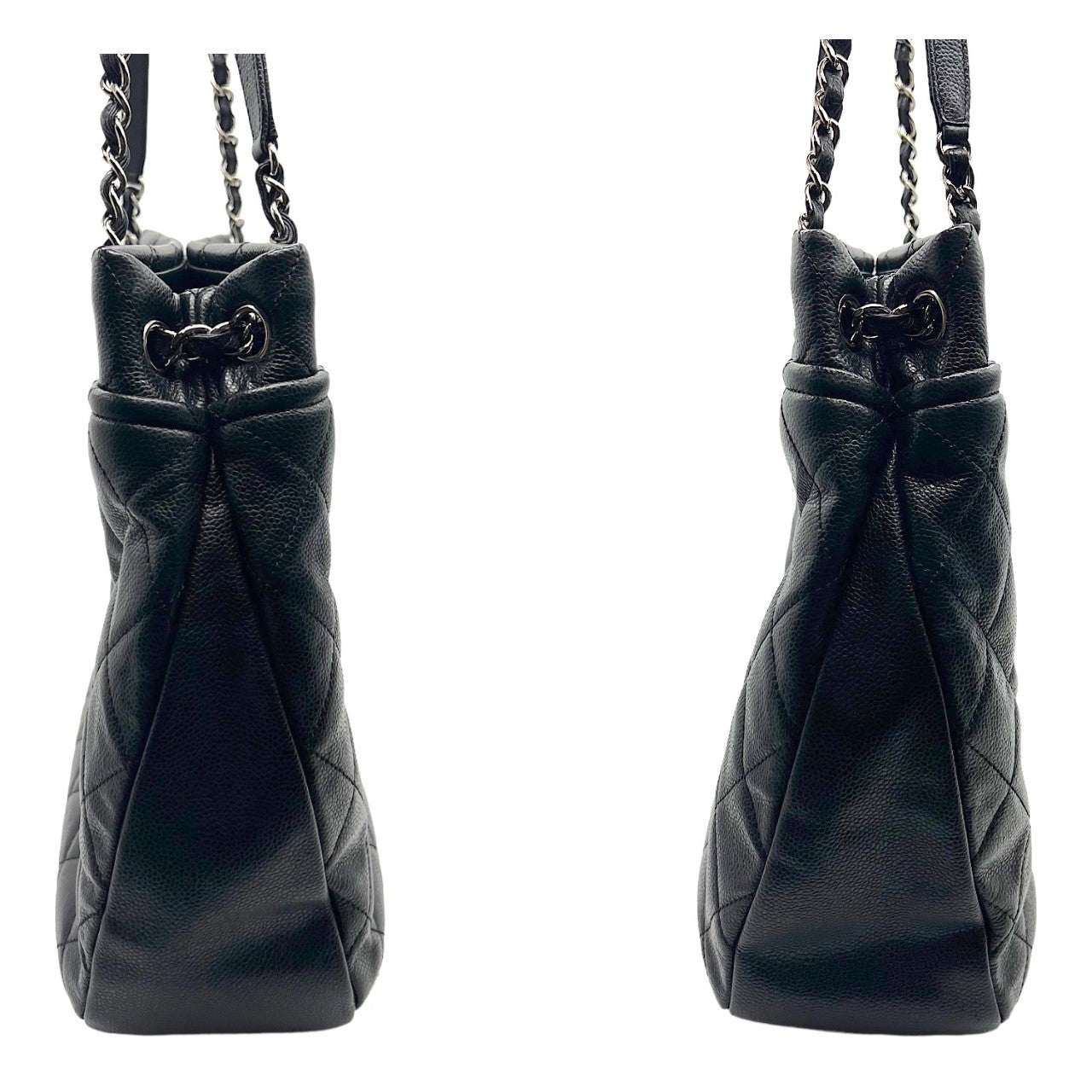 Luxury Chanel Black Quilted Caviar Timeless Soft Shopper Tote