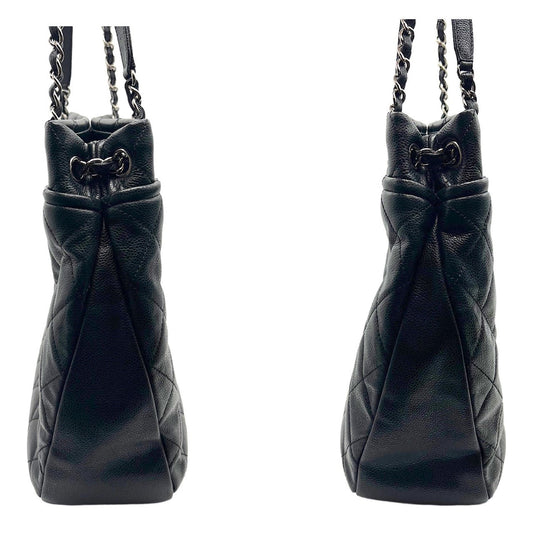 Luxury Chanel bag Black Quilted Caviar Timeless Soft Shopper Tote