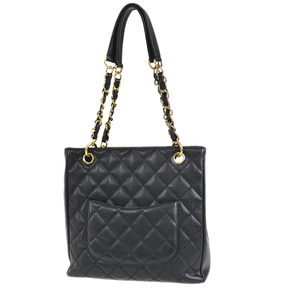 Luxury Chanel 2001-2003 Petite Shopping Tote PST Black Caviar