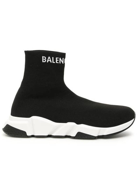 Luxury Balenciaga Speed Logo High Top Sneakers Black