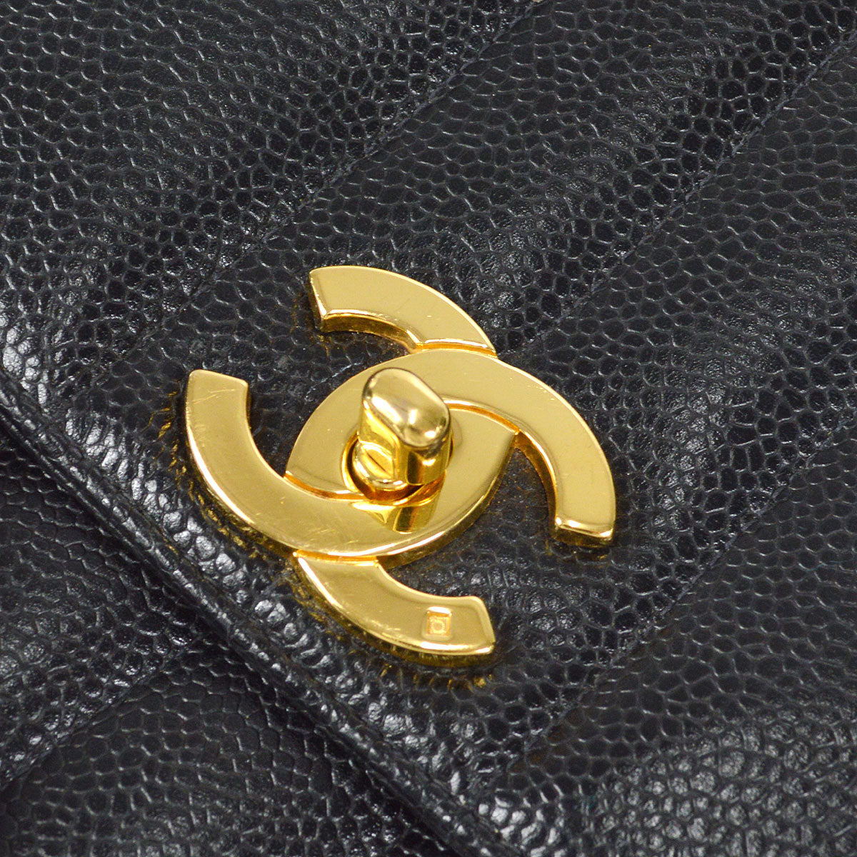Luxury Chanel 1994-1996 Black Caviar Medium Vertical Stitch Straight Flap Bag