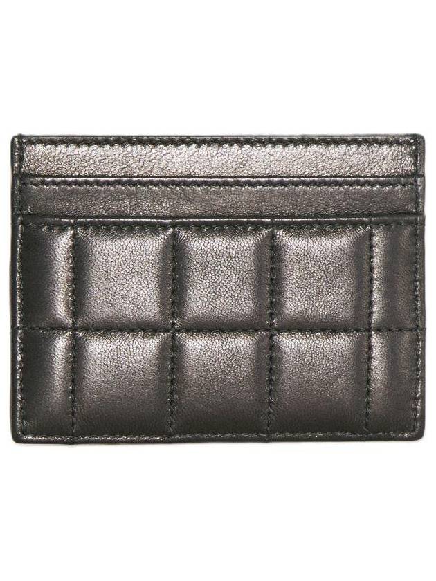 Luxury Saint Laurent Logo Print Quilted Card Wallet Black