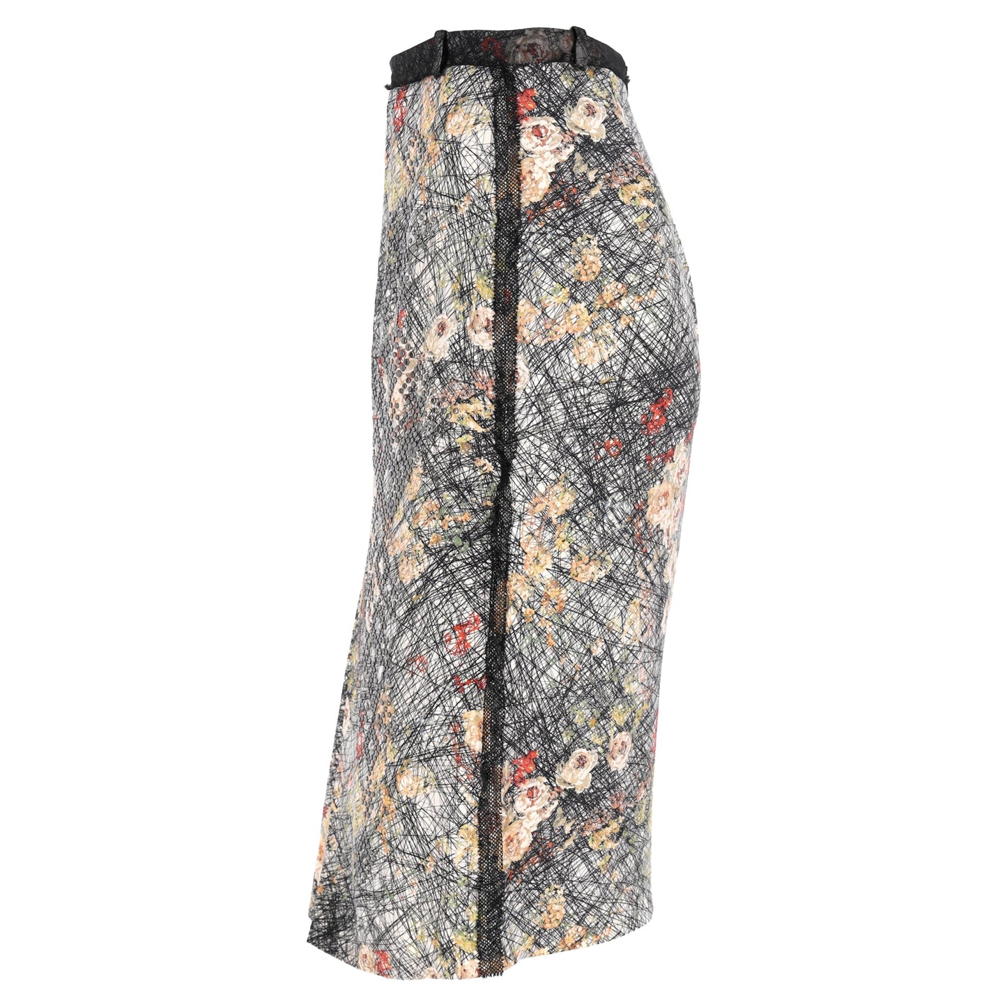 Luxury Bottega Veneta Printed Midi Skirt in Multicolor Silk