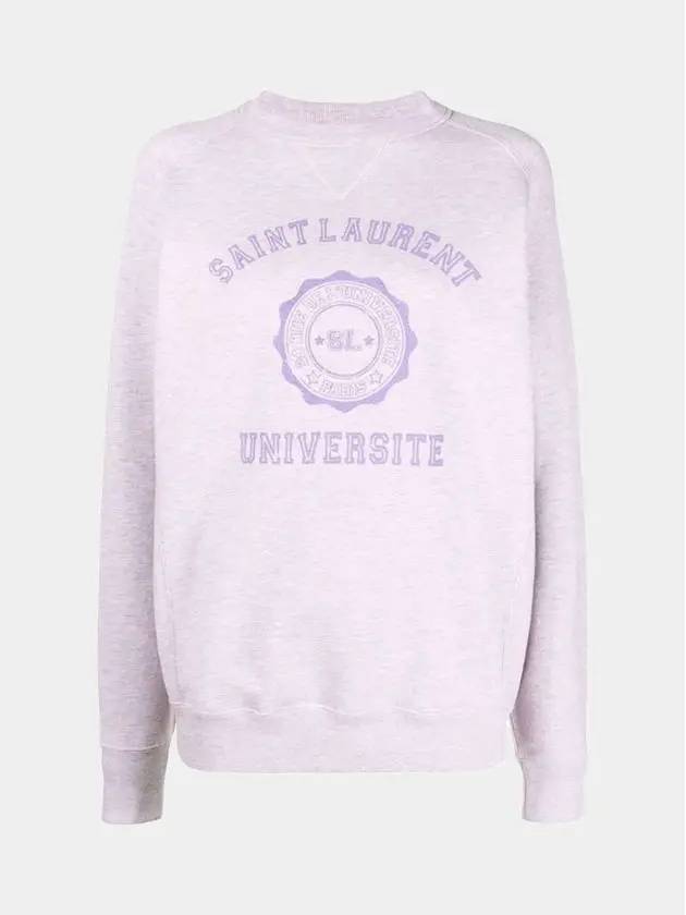 Luxury Saint Laurent University Logo Sweatshirt Lilac