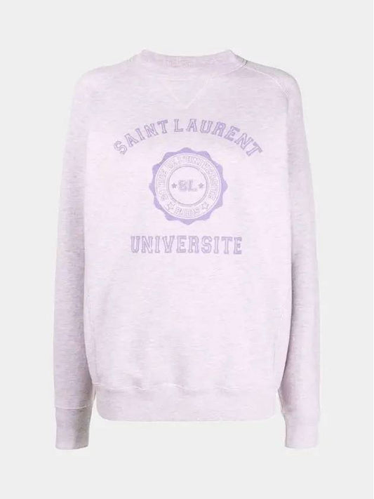 Luxury Saint Laurent University Logo Sweatshirt Lilac