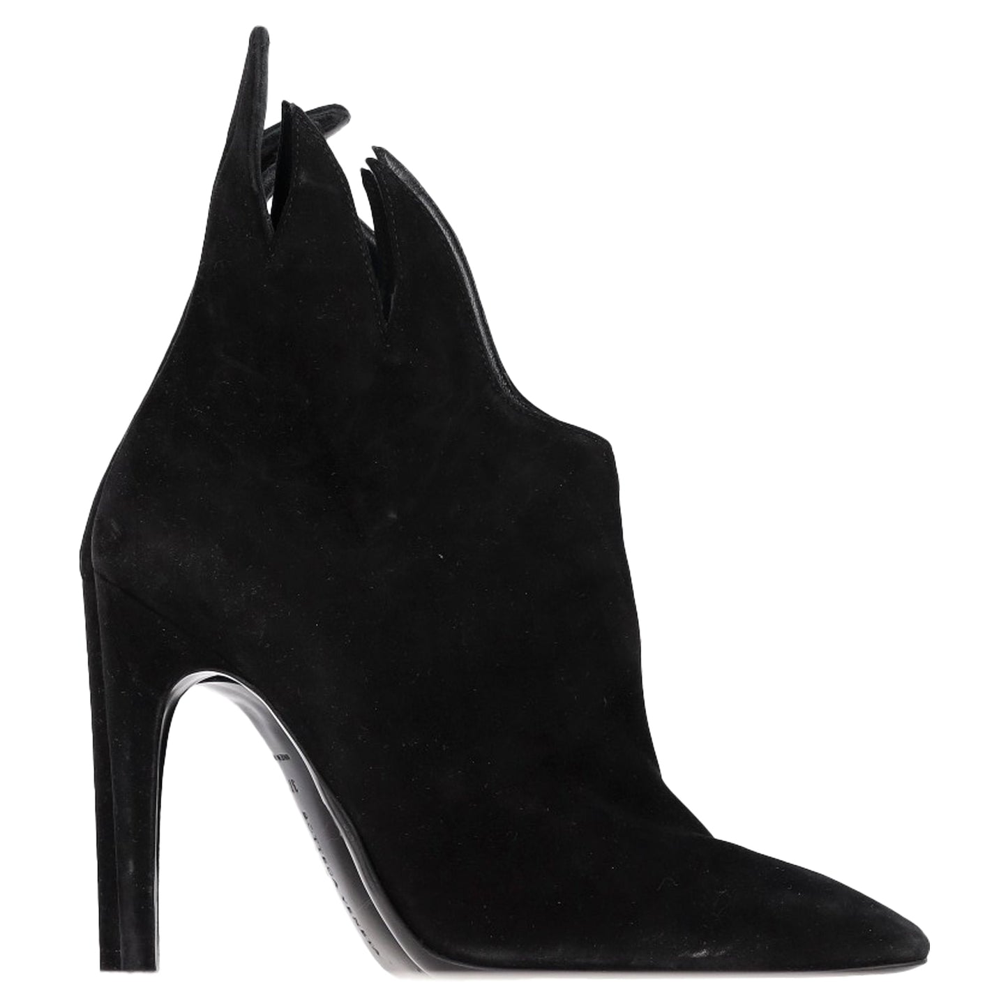 Luxury Bottega Veneta Flame Heeled Ankle Boots in Black Suede