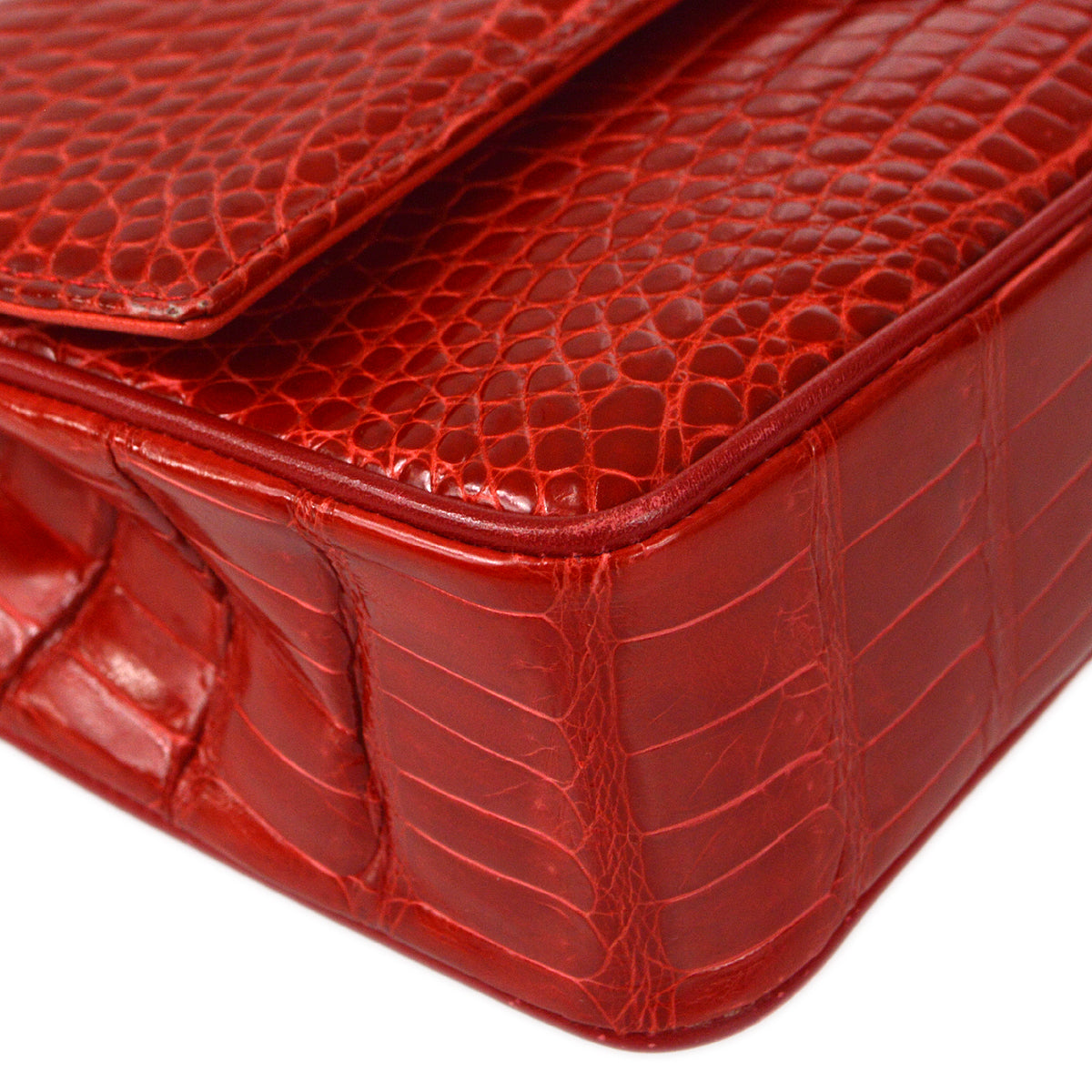 Luxury Chanel * 1986-1988 Big CC Pointed Flap Mini Crocodile