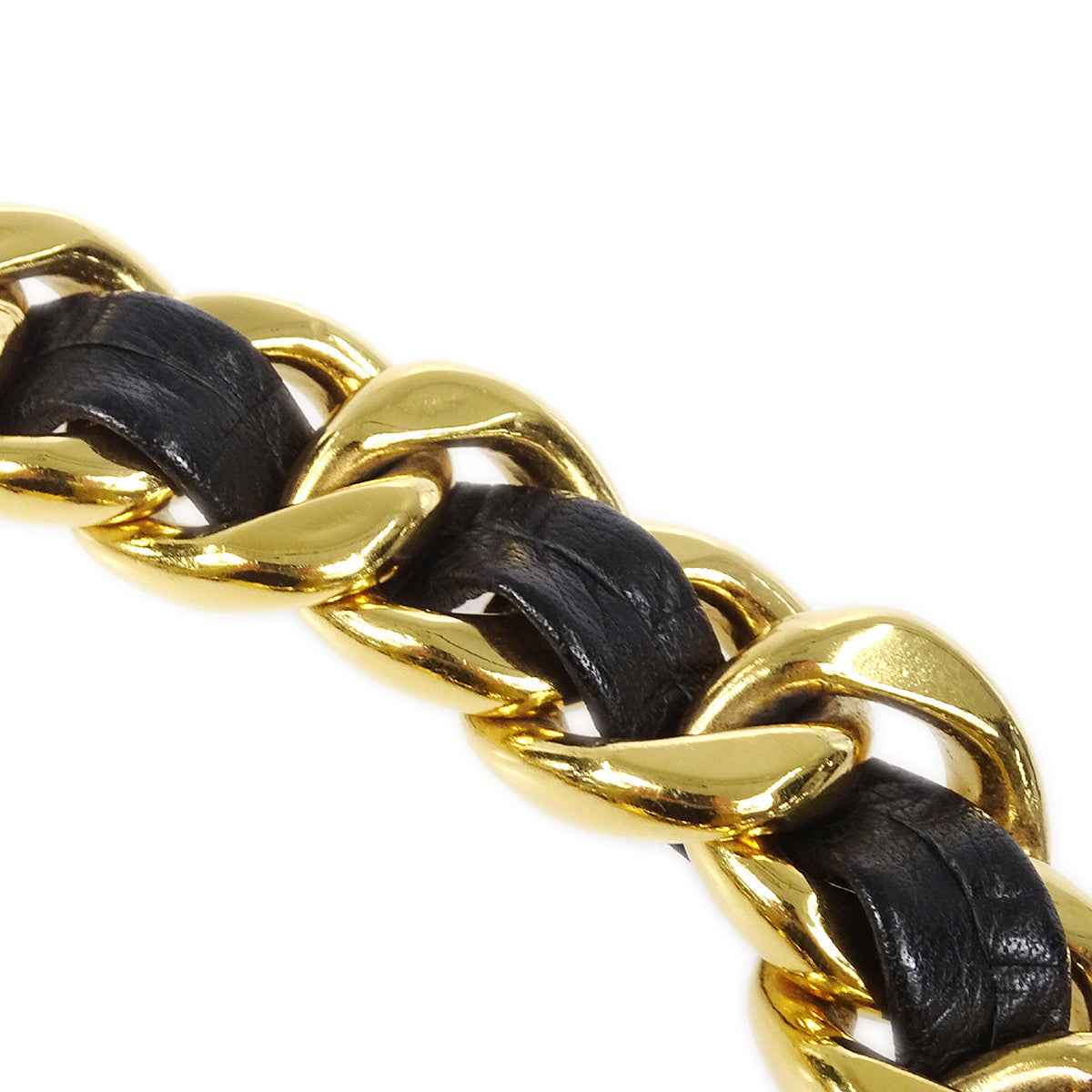 Luxury Chanel 1980s Gold & Black Chain Belt