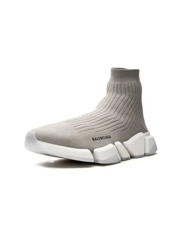 Luxury Balenciaga Speed 2.0 Knit High Top Sneakers Grey