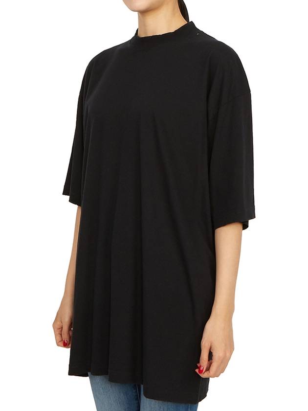 Luxury Balenciaga WoMen's Cotton Short Sleeve T-Shirt Black