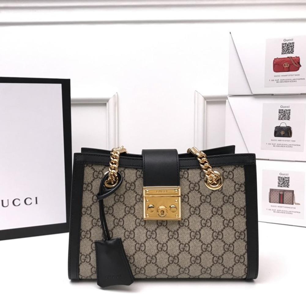 Luxury Gucci Padlock small GG shoulder bag