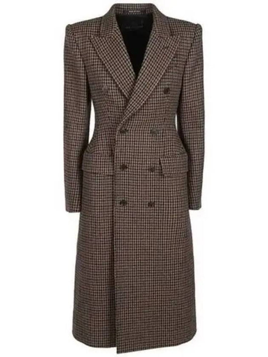 Luxury Balenciaga Wool Double Coat Brown