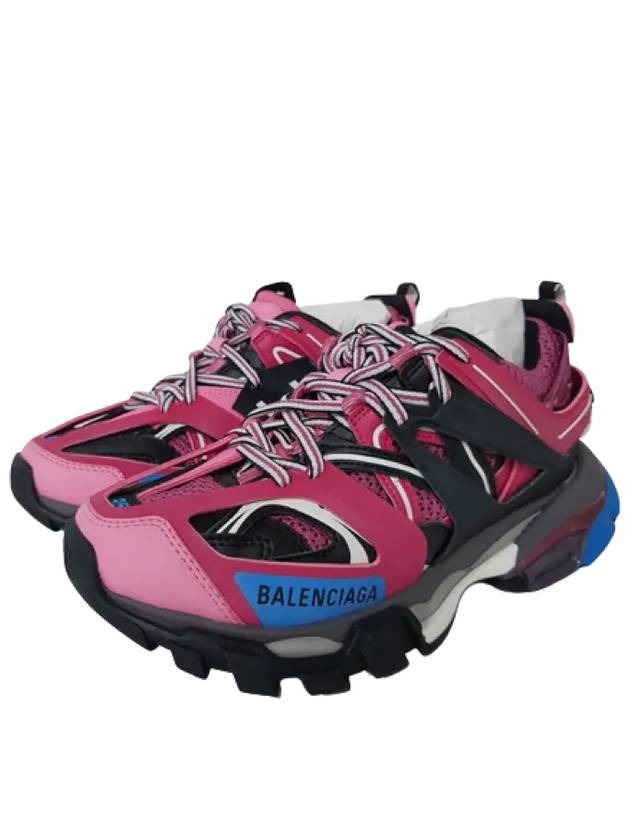 Luxury Balenciaga Track Low Top Sneakers Blue Pink