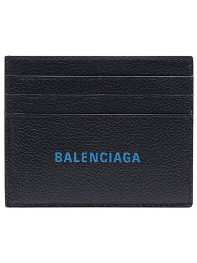 Luxury Balenciaga Logo Print Leather Card Wallet