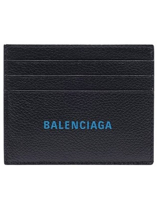 Luxury Balenciaga Logo Print Leather Card Wallet