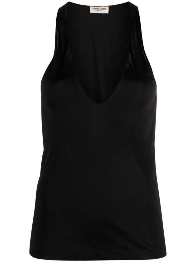 Luxury Saint Laurent 23 fw DEEP Necklace Jersey Top 770861Y7F981000 B0710943123