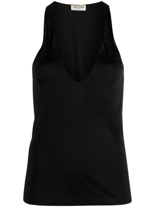 Luxury Saint Laurent 23 fw DEEP Necklace Jersey Top 770861Y7F981000 B0710943123