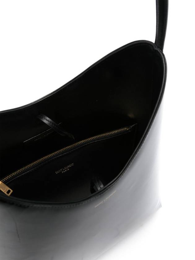 Luxury Saint Laurent Rendez-Vous Patent Leather Shoulder Bag Black