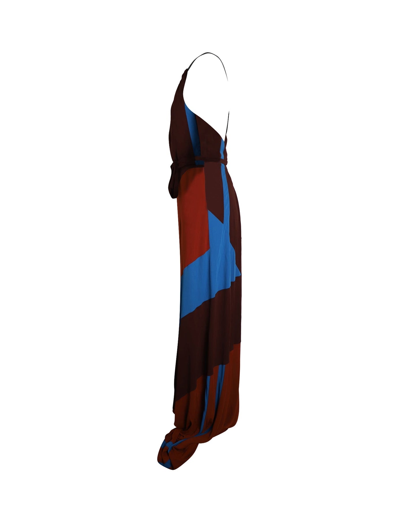 Luxury Bottega Veneta Asymmetric Maxi Dress in Multicolor Viscose