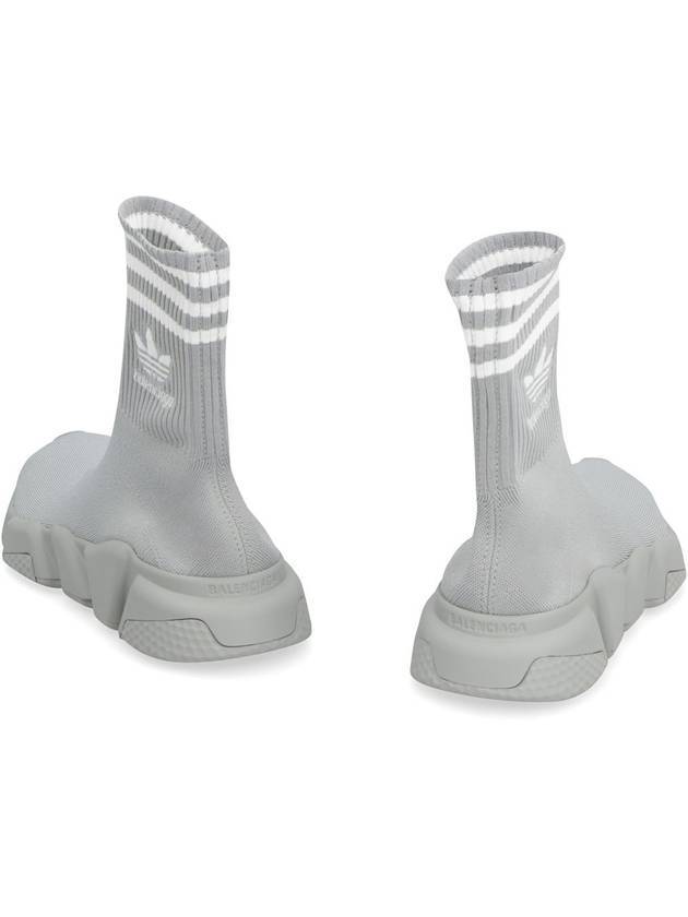 Luxury Balenciaga Embroidered Logo Sock High Top Sneakers Grey