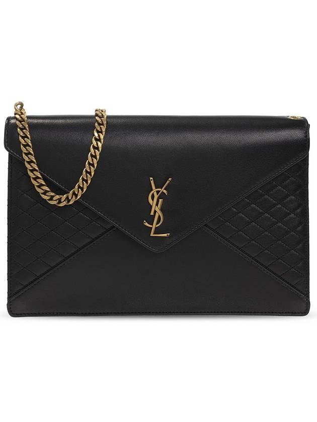 Luxury Saint Laurent Women's Monogram Gabi Quilted Chain Shoulder Bag Black