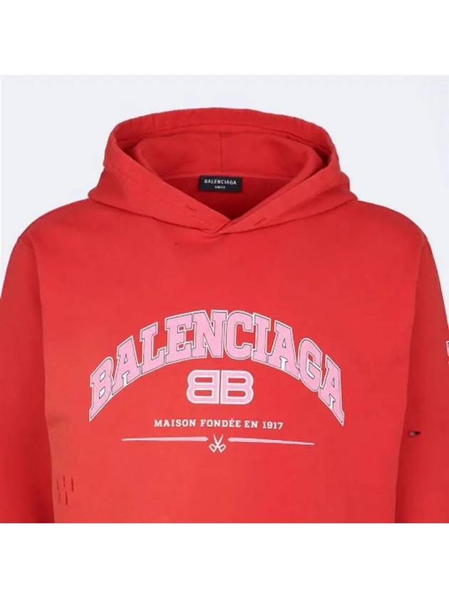 Luxury Balenciaga BB Logo Hoodie Red