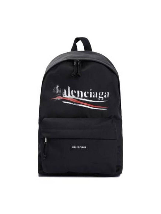 Luxury Balenciaga Explorer Logo Backpack Black