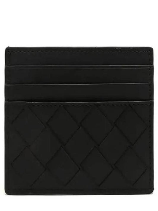 Luxury Bottega Veneta Intrecciato Card Wallet Black