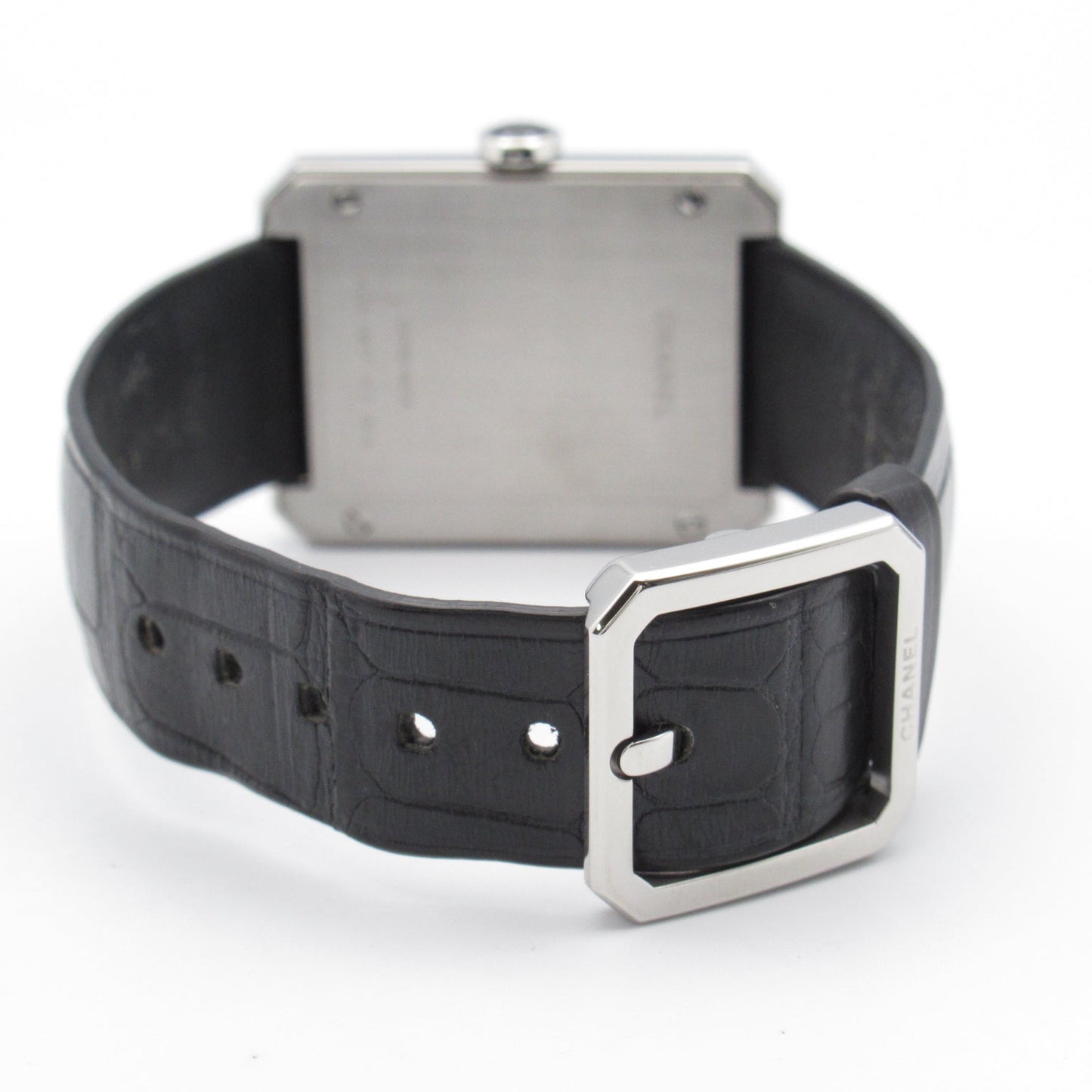 Chanel Boyfriend  Watch Stainless Steel Leather Belt Leather  Black H4884