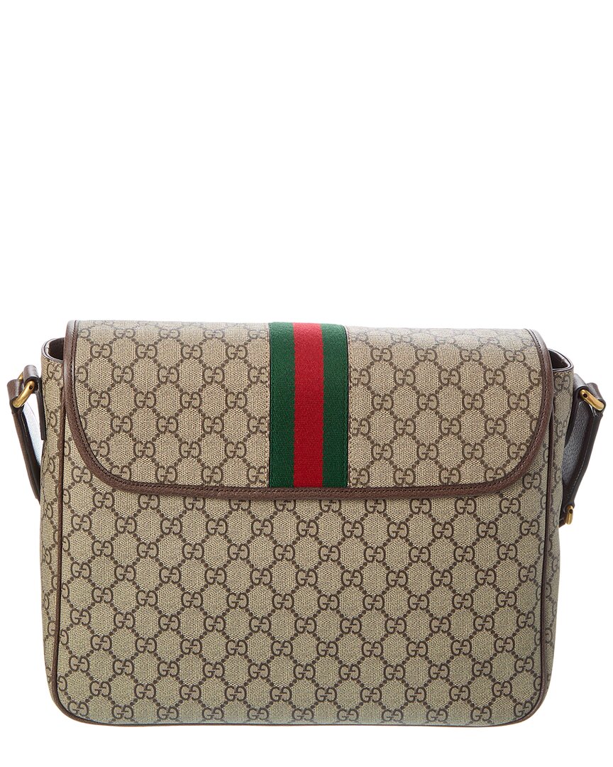 Luxury Gucci Trending 2025 Ophidia Large GG Supreme Canvas & Leather Shoulder Bag