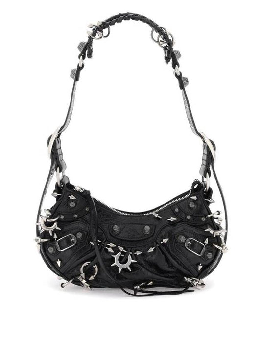 Luxury Balenciaga Le Cargol XS Metal Detail Shoulder Bag Black