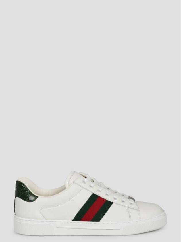 Luxury Gucci Trending 2025 Ace Web Leather Low Top Sneakers White