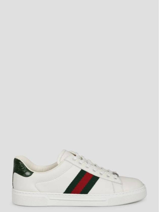 Luxury Gucci Trending 2025 Ace Web Leather Low Top Sneakers White