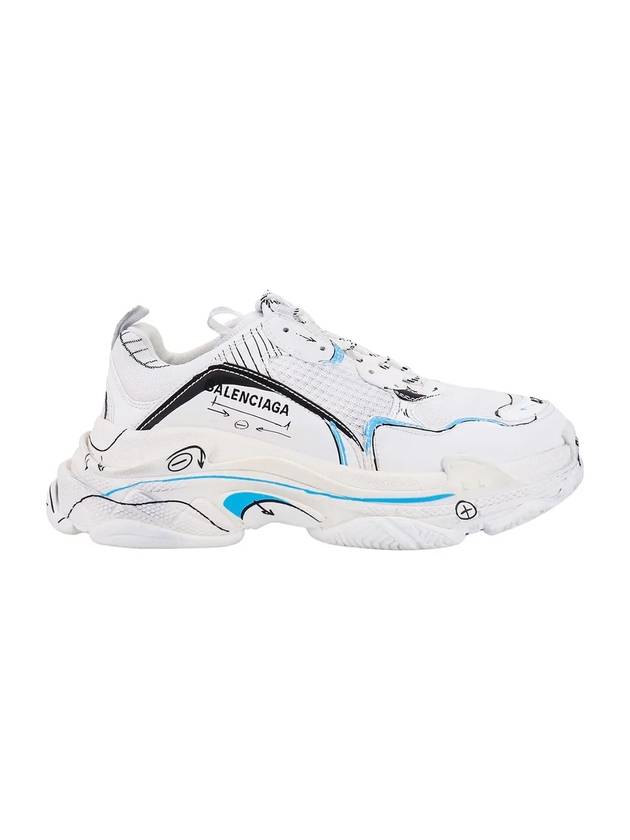 Luxury Balenciaga Triple S Sketch All Over Logo Low Top Sneakers White