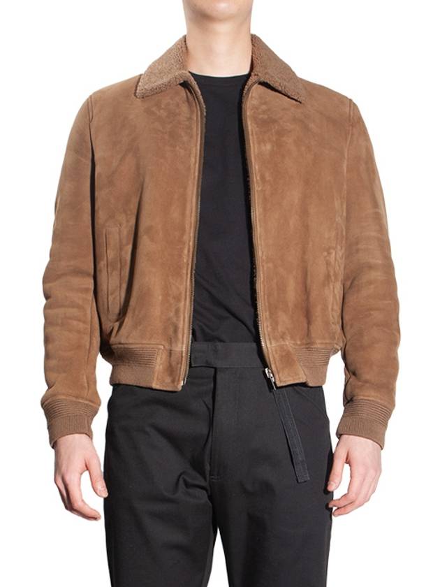 Luxury Saint Laurent Shearing Zip-Up Jacket Brown