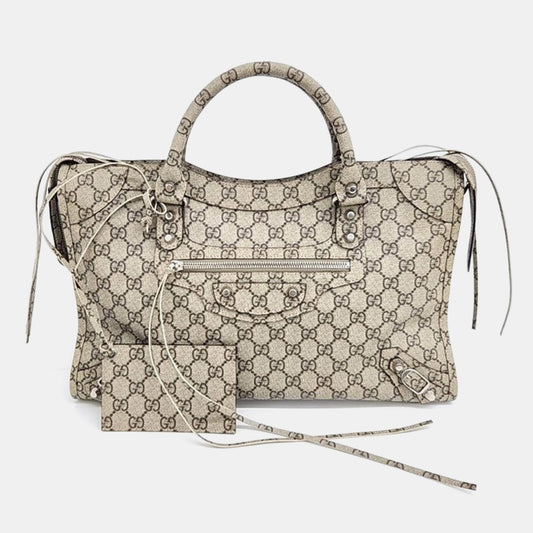 Gucci x Luxury Balenciaga Multicolor Canvas The Hacker Project Motor Bag
