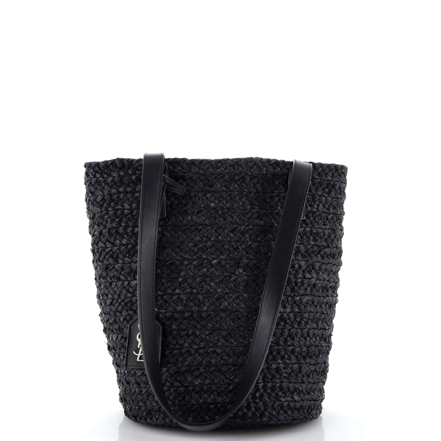 Luxury Saint Laurent Panier Basket Shopper Raffia Small