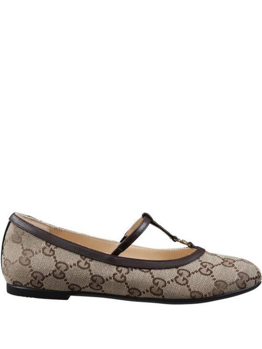 Luxury Gucci Trending 2025 Kids Teen Double G Ballet Flat Shoes Beige