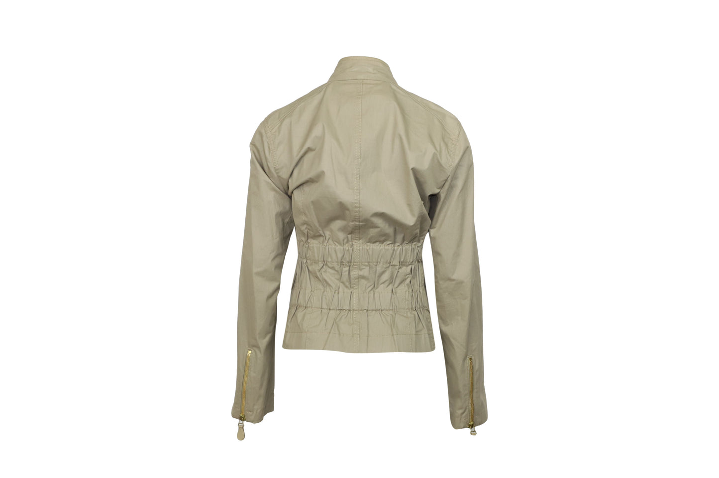 Luxury Bottega Veneta Mandarin Collar Jacket in Beige Cotton