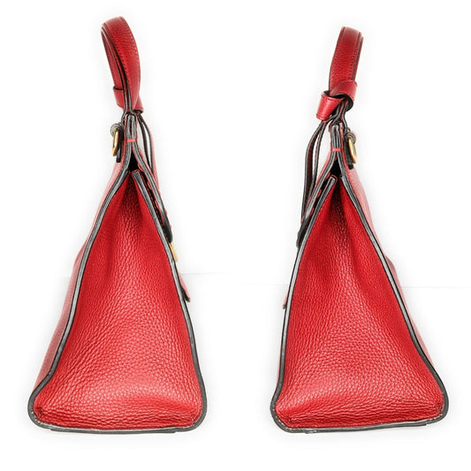Luxury Gucci Red GG Marmont Top Handle Bag