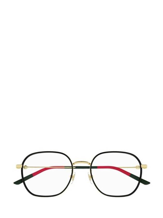 Luxury Gucci Trending 2025 Eyewear Square Metal Eyeglasses Shiny Black