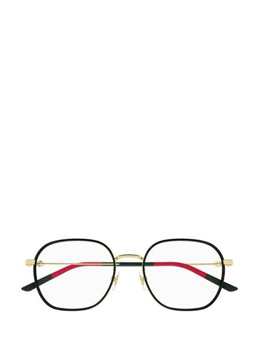 Luxury Gucci Trending 2025 Eyewear Square Metal Eyeglasses Shiny Black