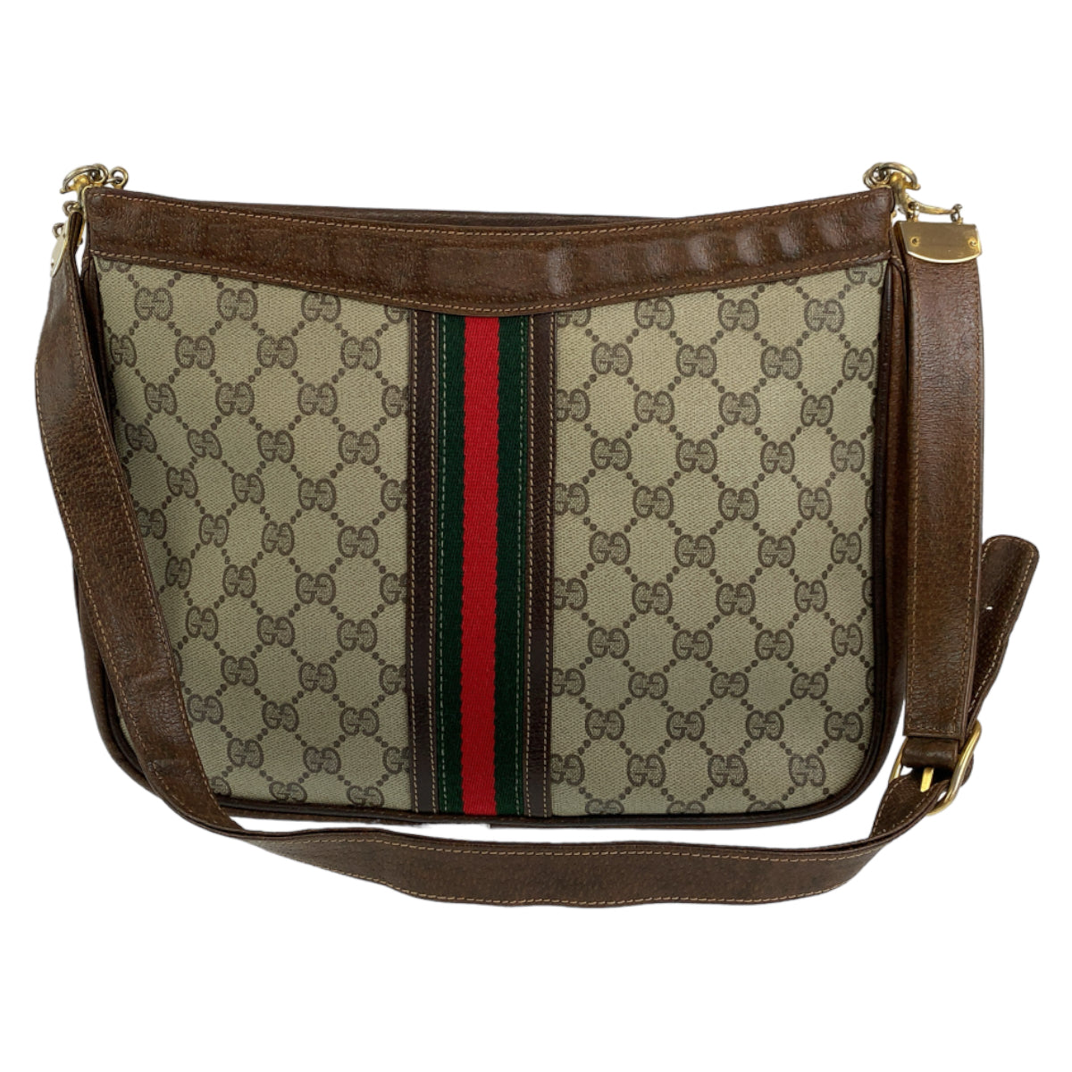 Luxury Gucci Trending 2025 Vintage Sherry Line PVC/Leather Shoulder Bag