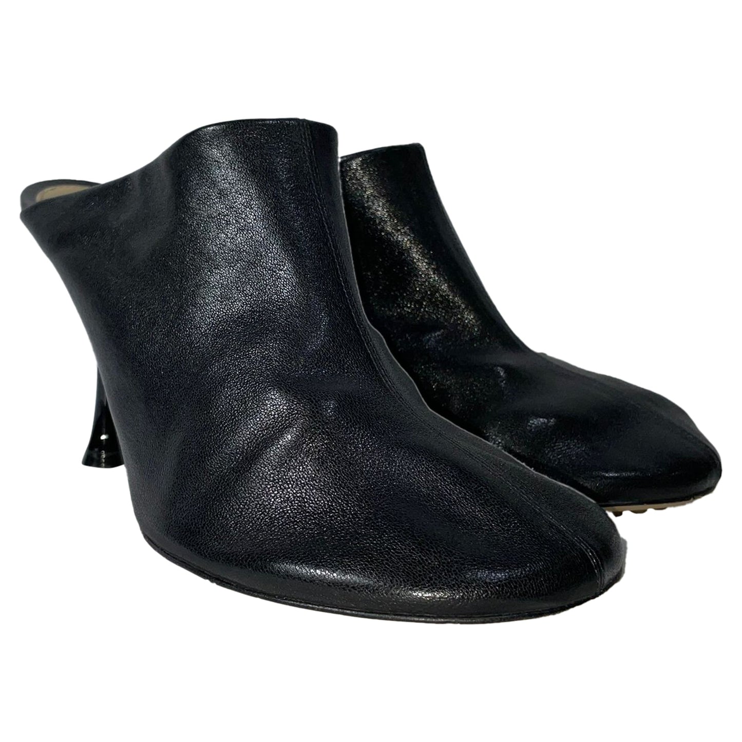 Luxury Bottega Veneta Dot Sock Mules in Black Leather