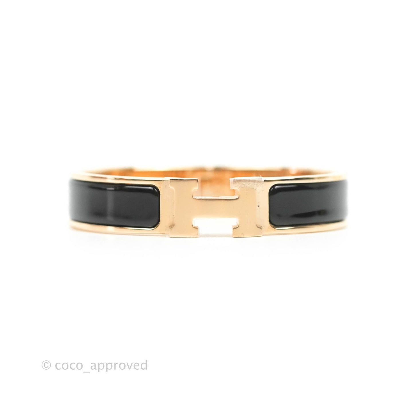 Hermès Clic H Bracelet Black Rose Gold PM