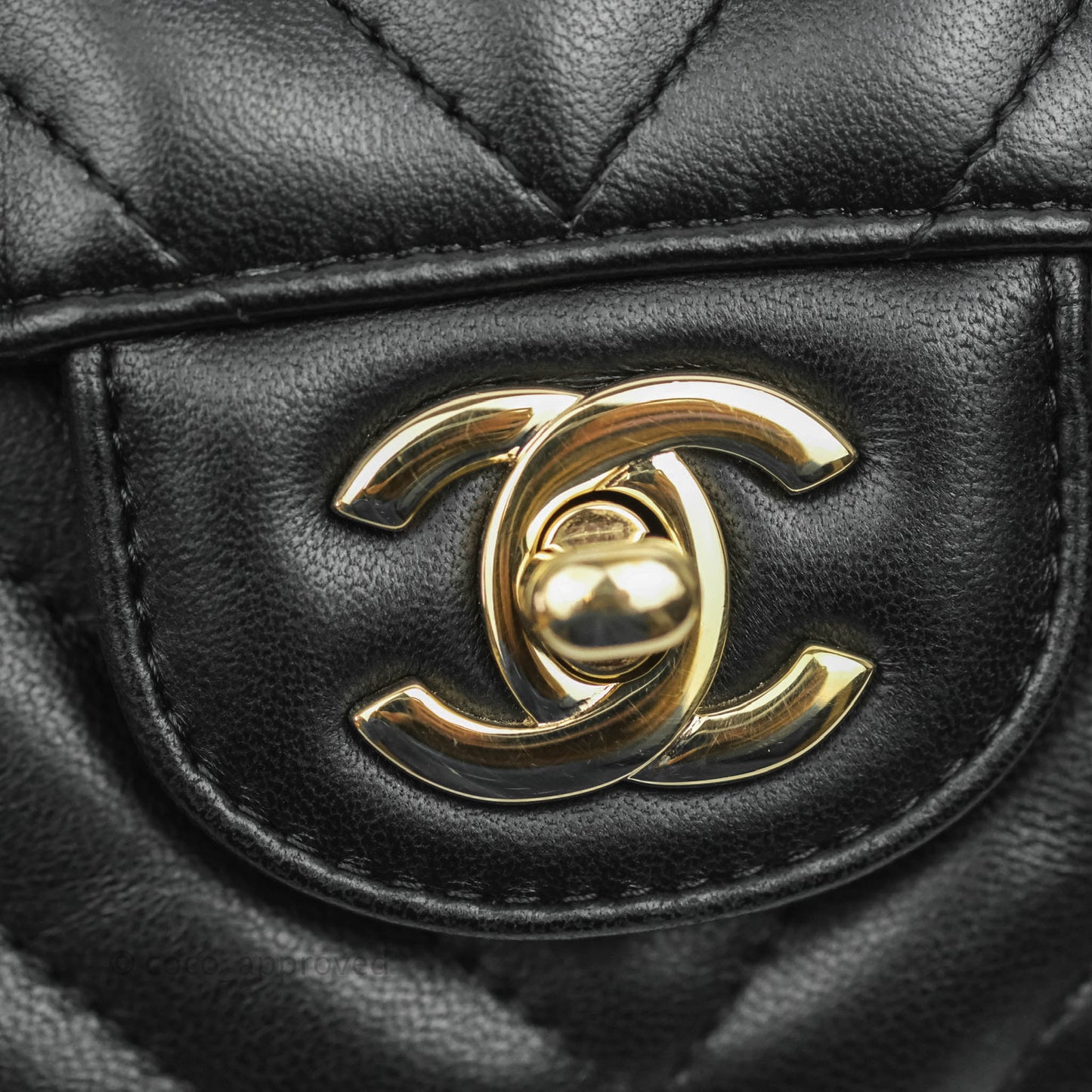 Chanel Chevron Mini Rectangular Flap Black Lambskin Gold Hardware