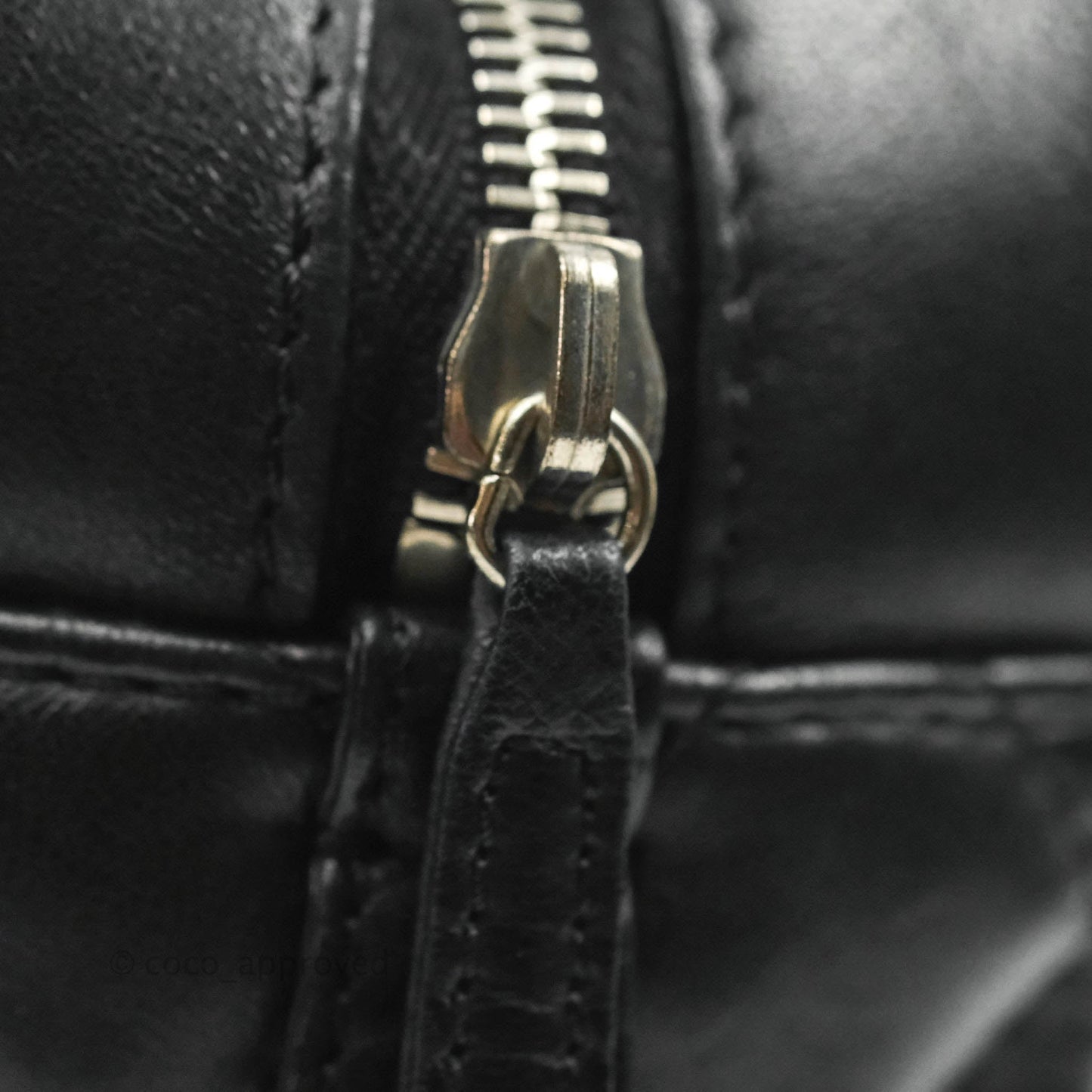 Chanel Quilted Camera Case Bag Black Lambskin Silver Hardware